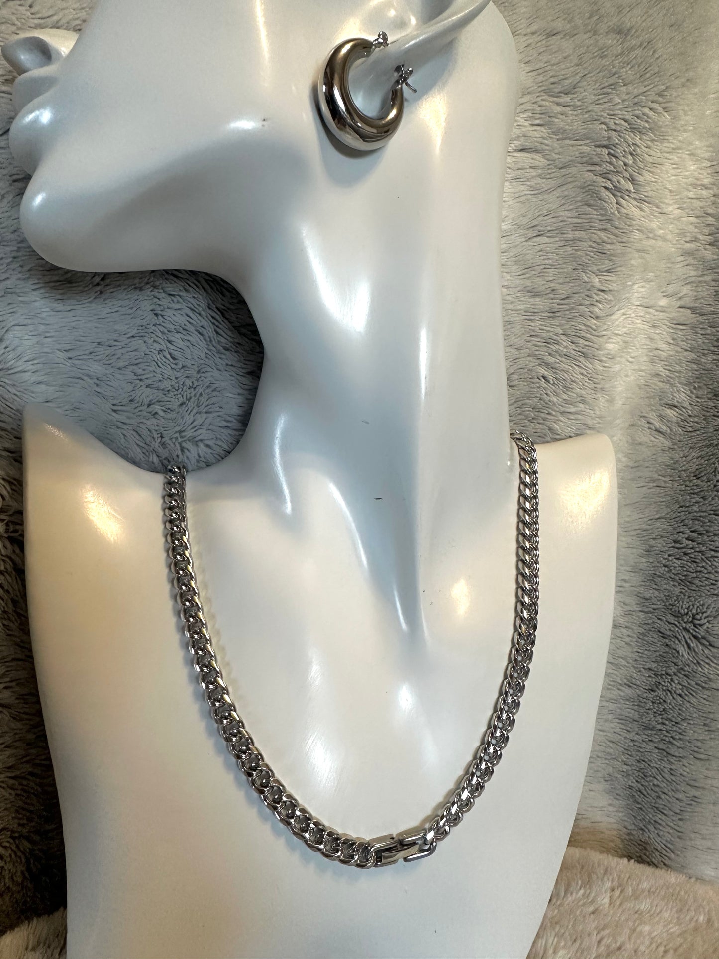 Curb chain necklace Silver #N0022
