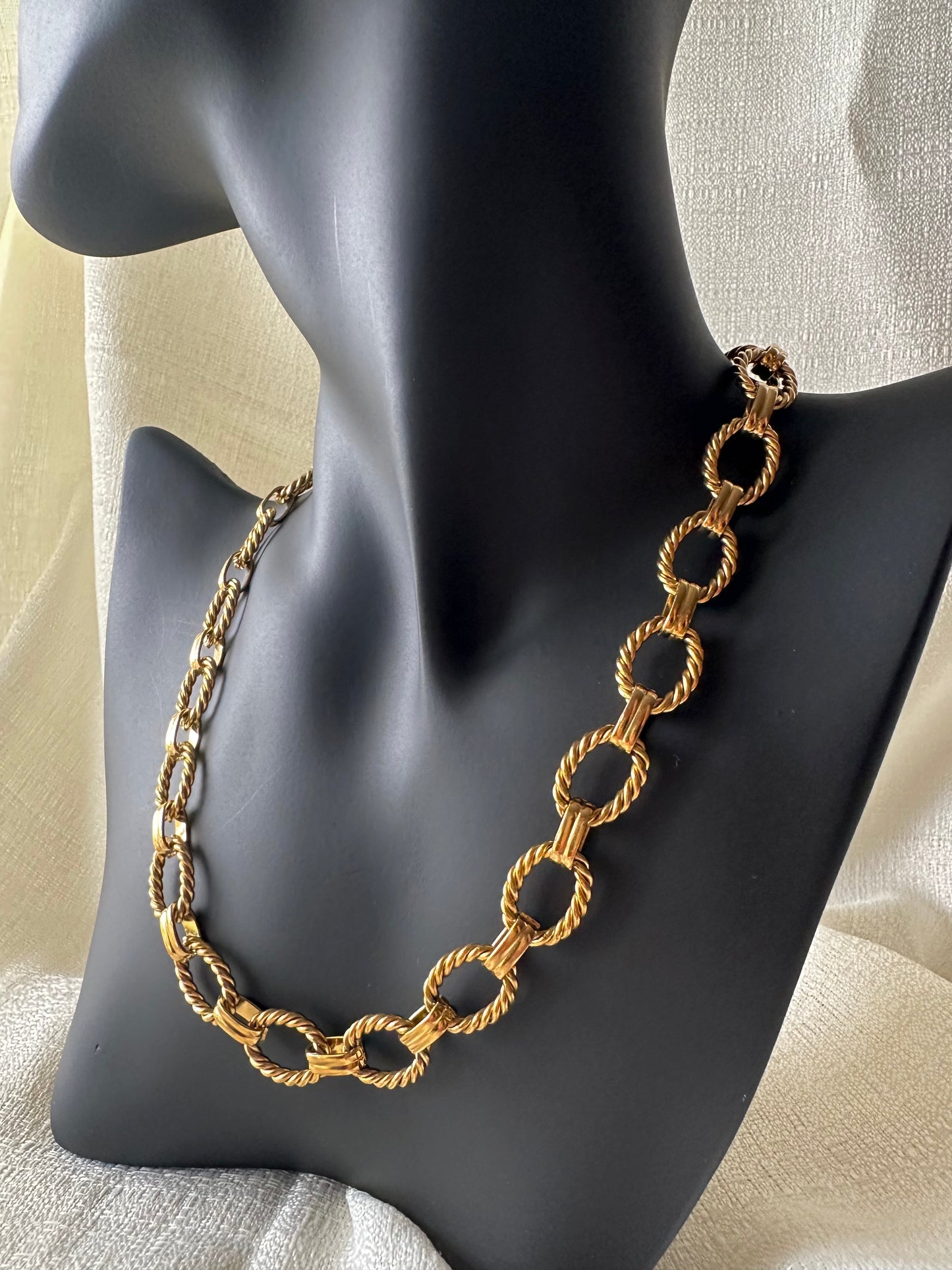 Vintage inspired cable cuff chain choker #N0019