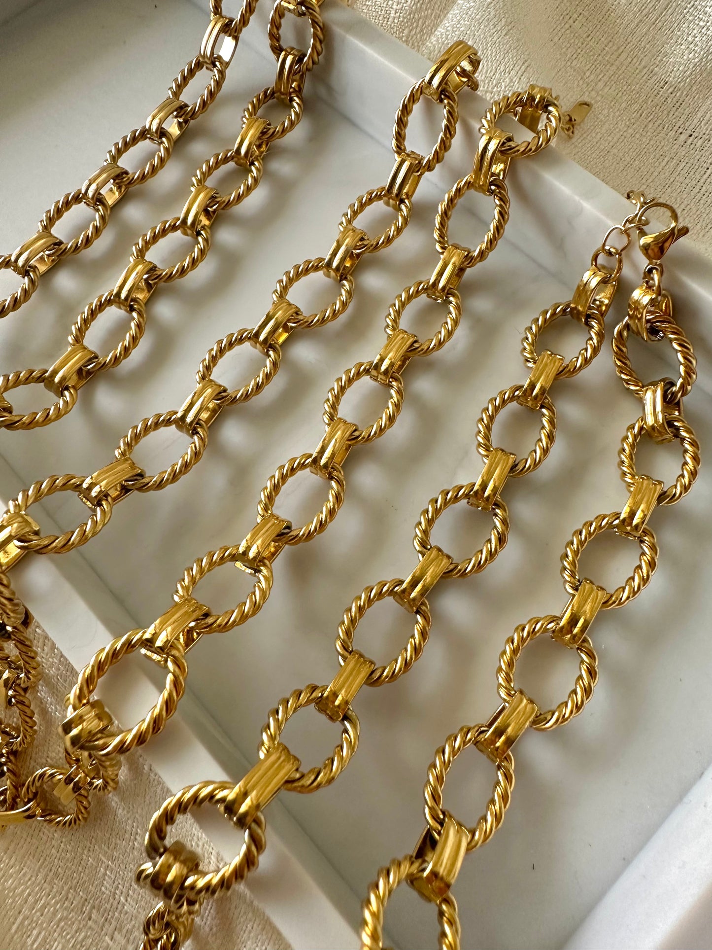 Vintage inspired cable cuff chain choker #N0019
