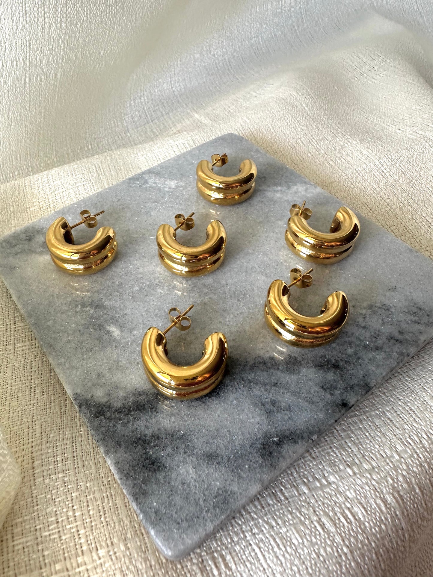 Double hoop earrings #E0014