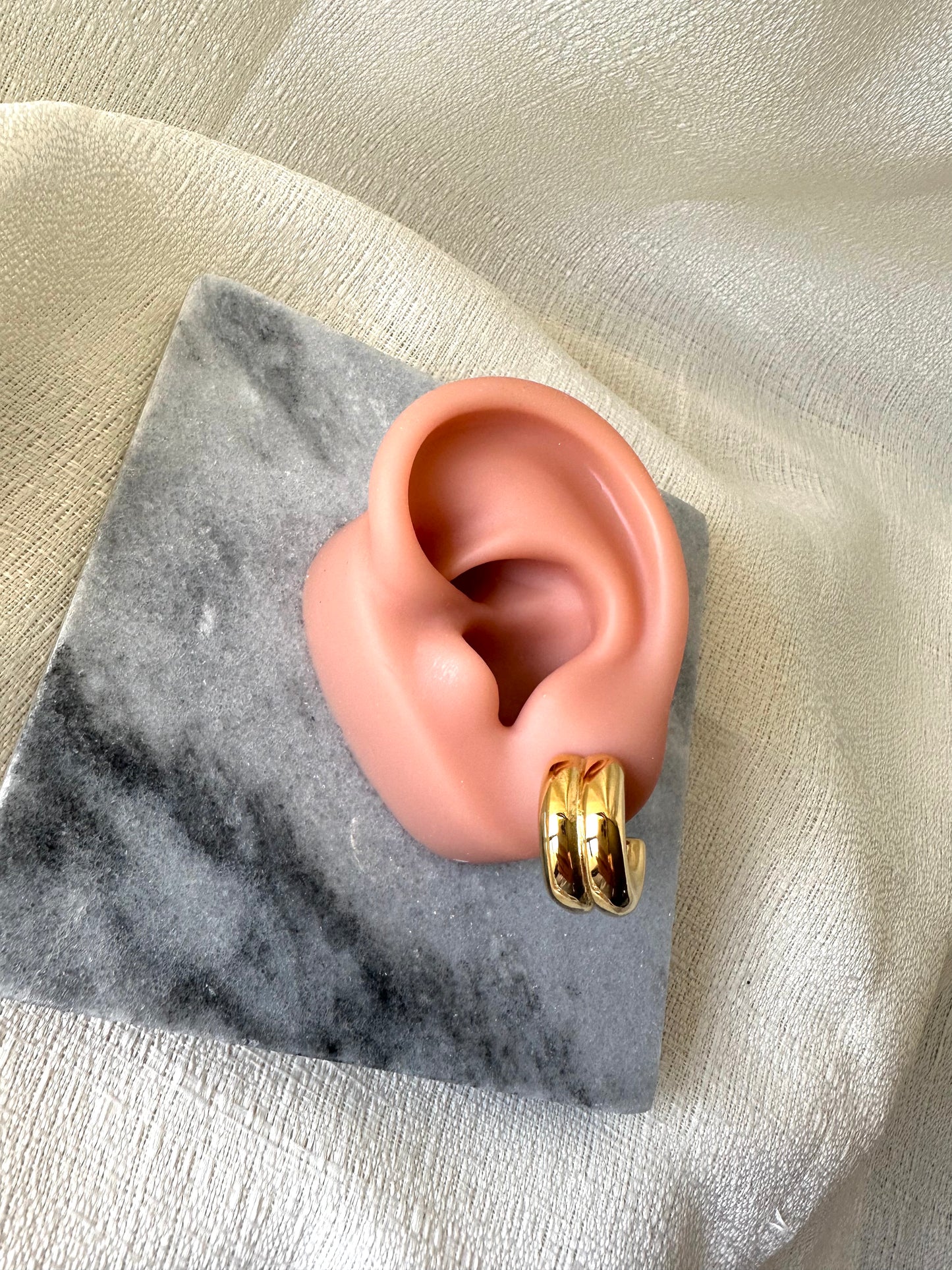 Double hoop earrings #E0014
