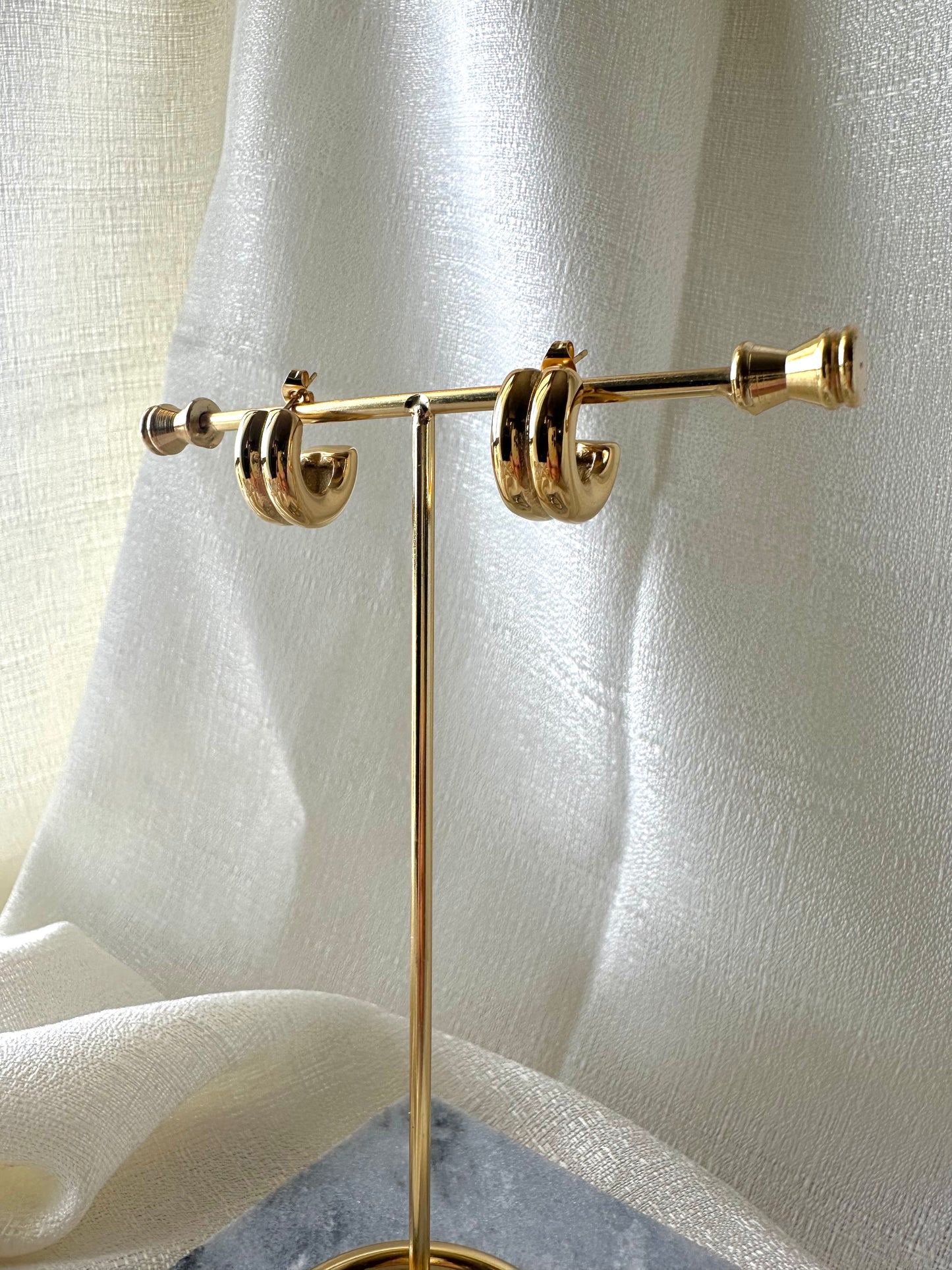 Double hoop earrings #E0014