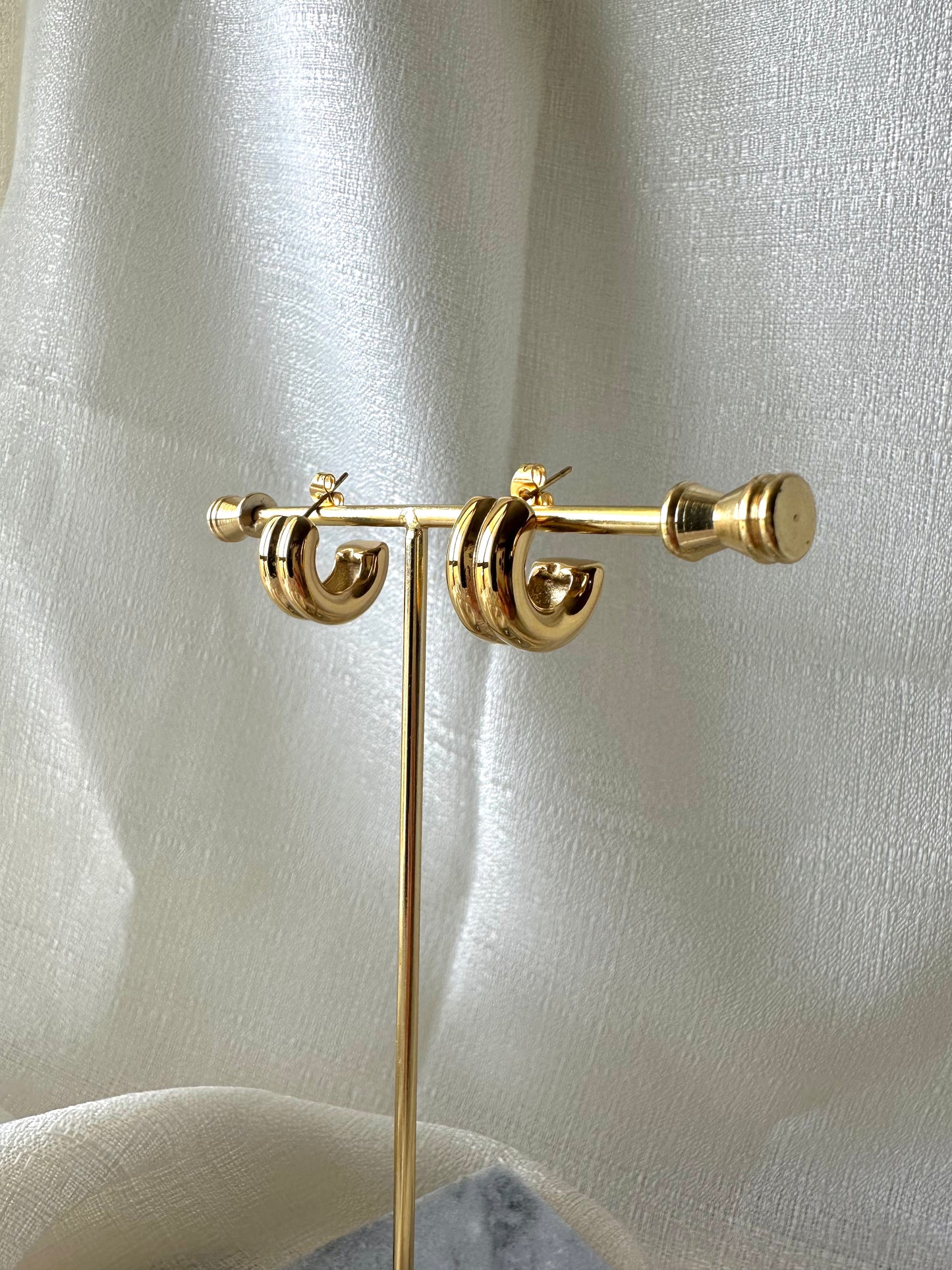 Double hoop earrings #E0014