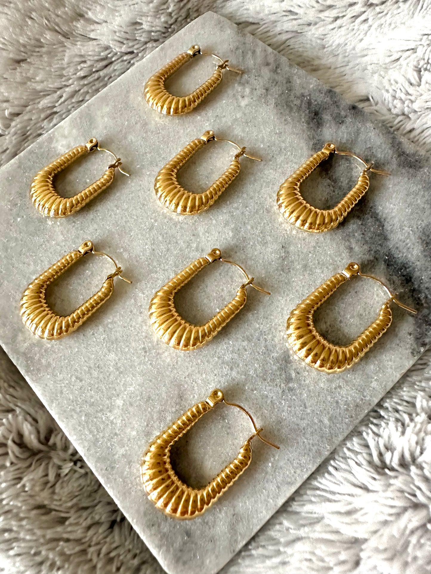 Oval hoop earrings #E0001