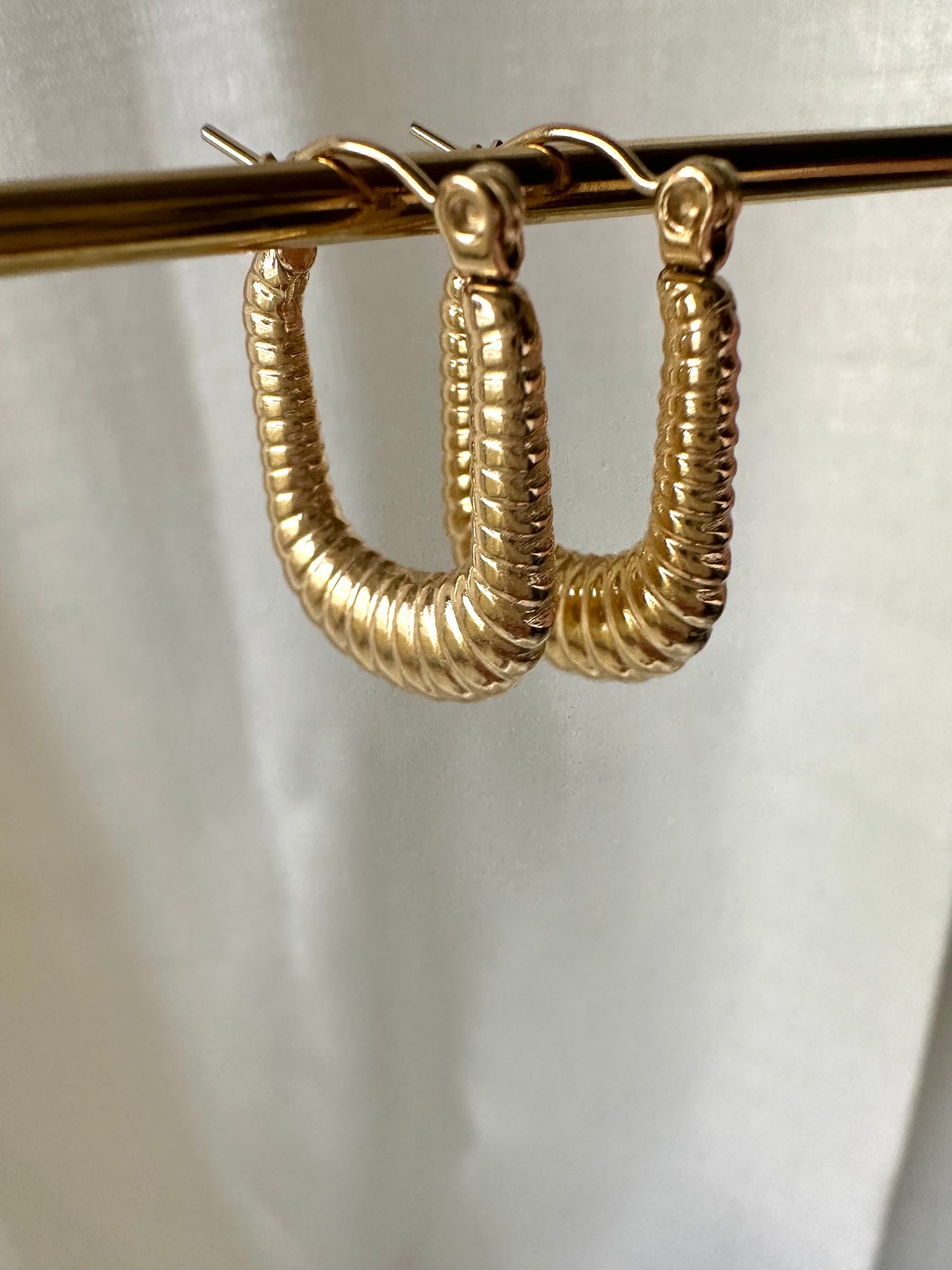 Oval hoop earrings #E0001