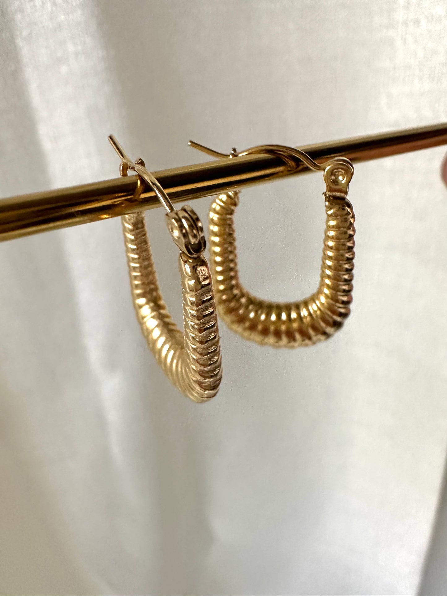 Oval hoop earrings #E0001