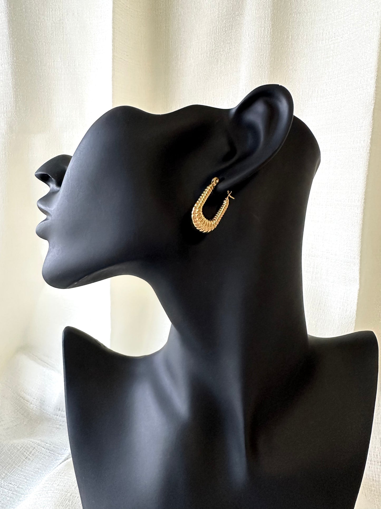 Oval hoop earrings #E0001
