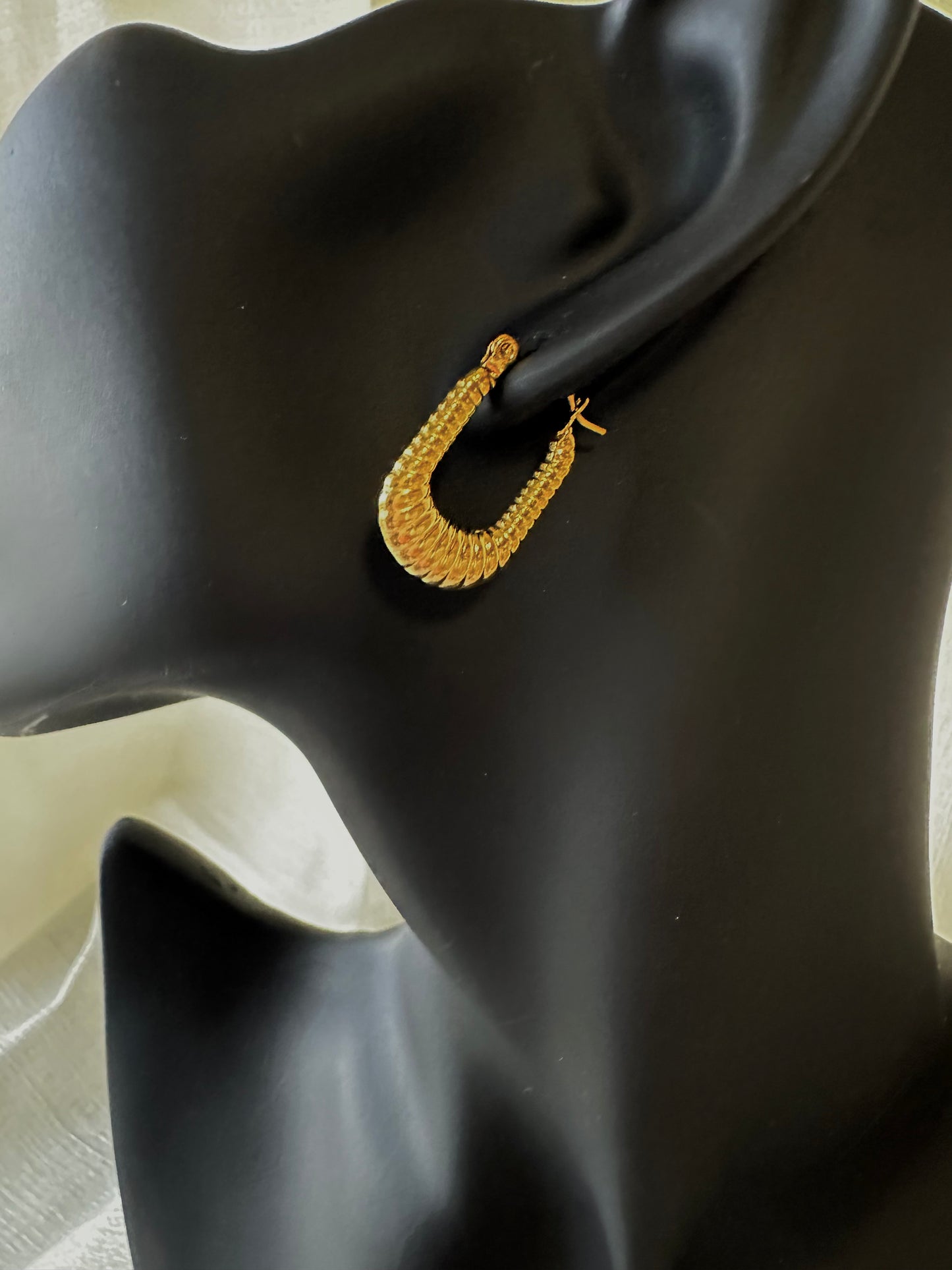 Oval hoop earrings #E0001