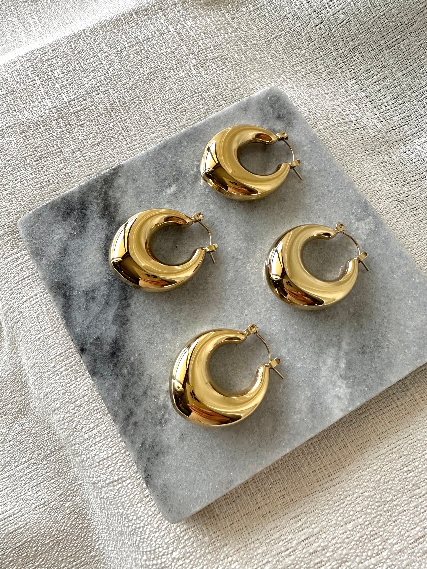 Chunky hoop earrings #E0003
