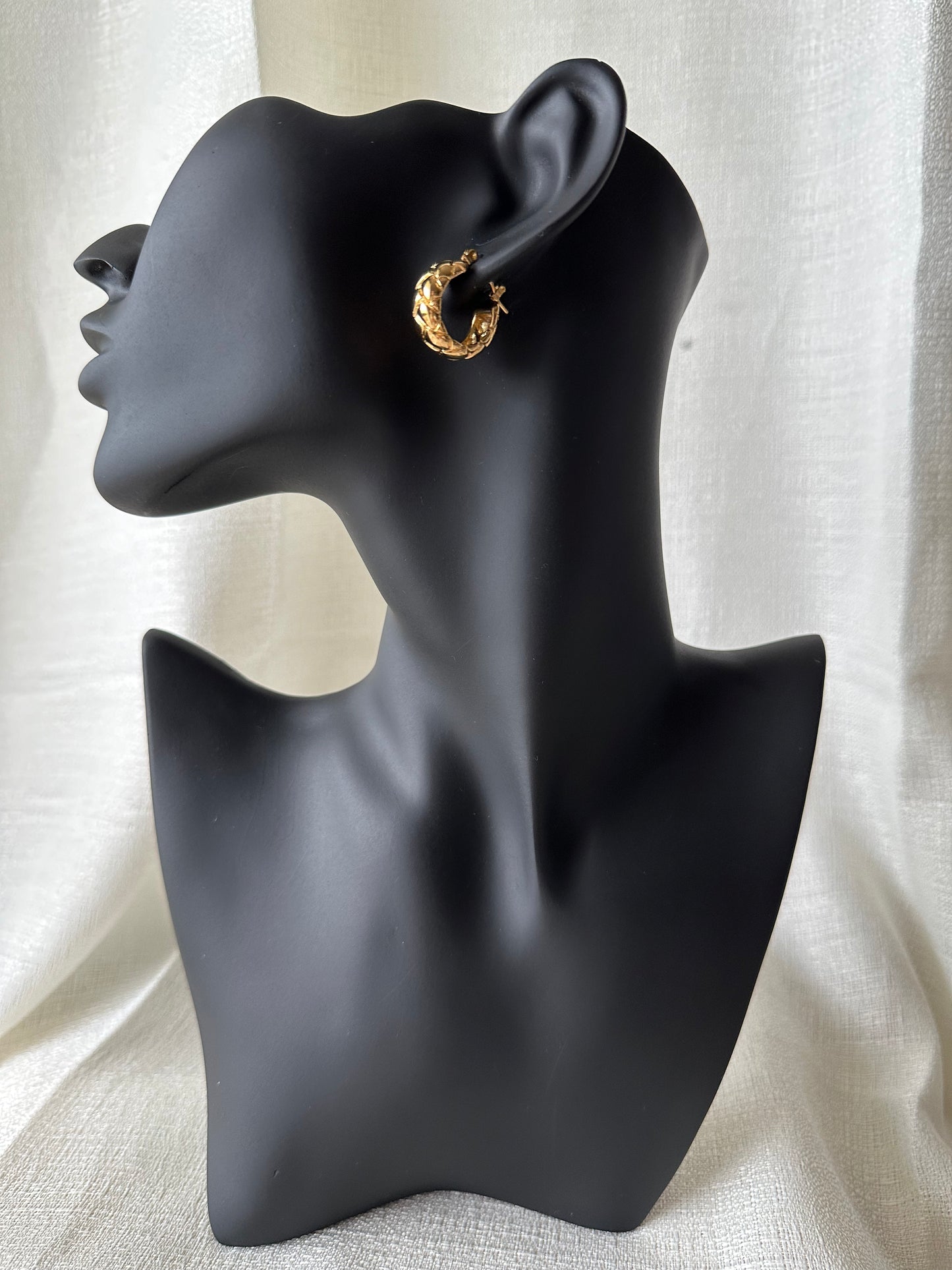 Chunky waffle hoop earrings #E0006