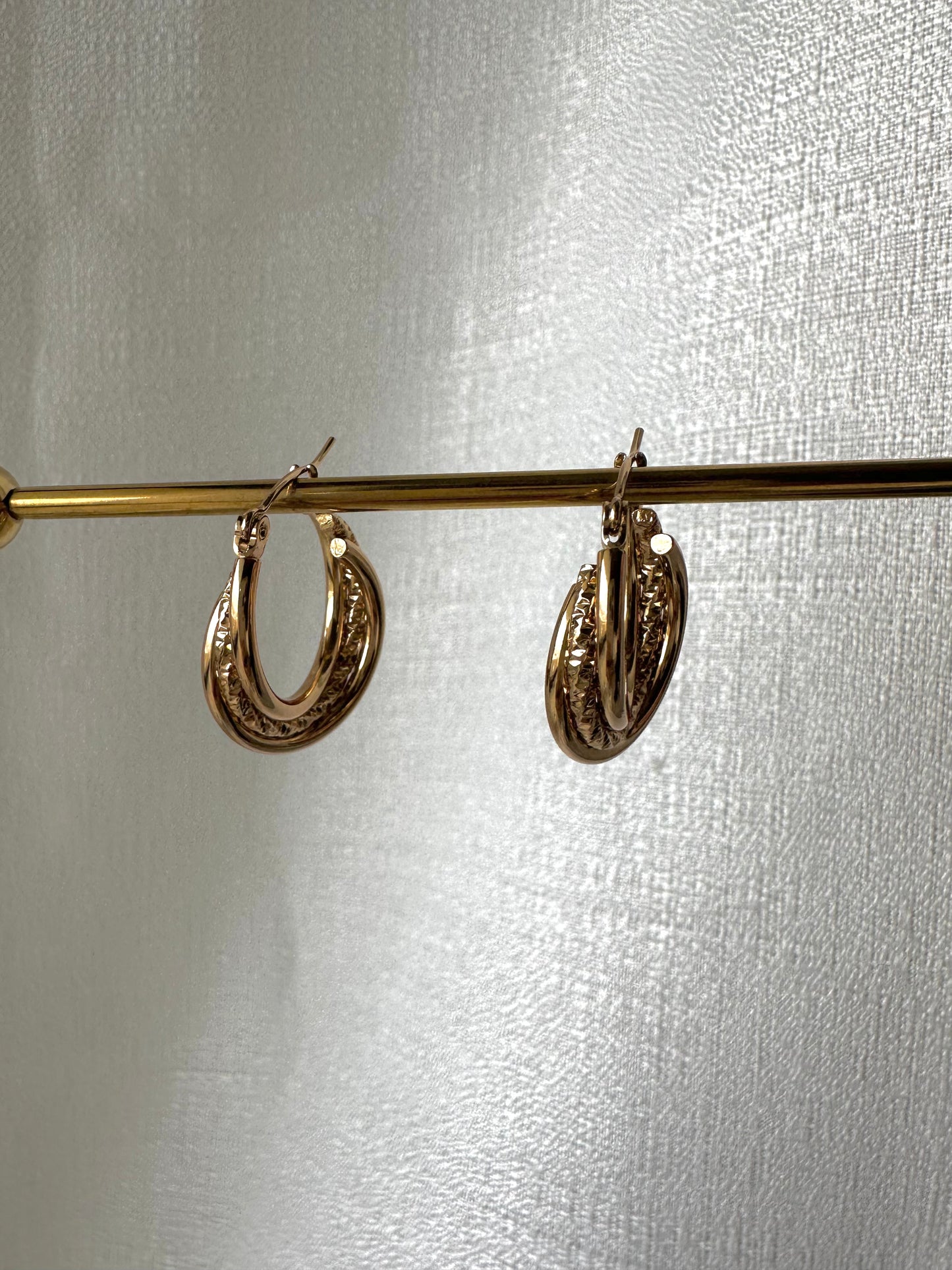Triple entwine hoop earrings #E0011