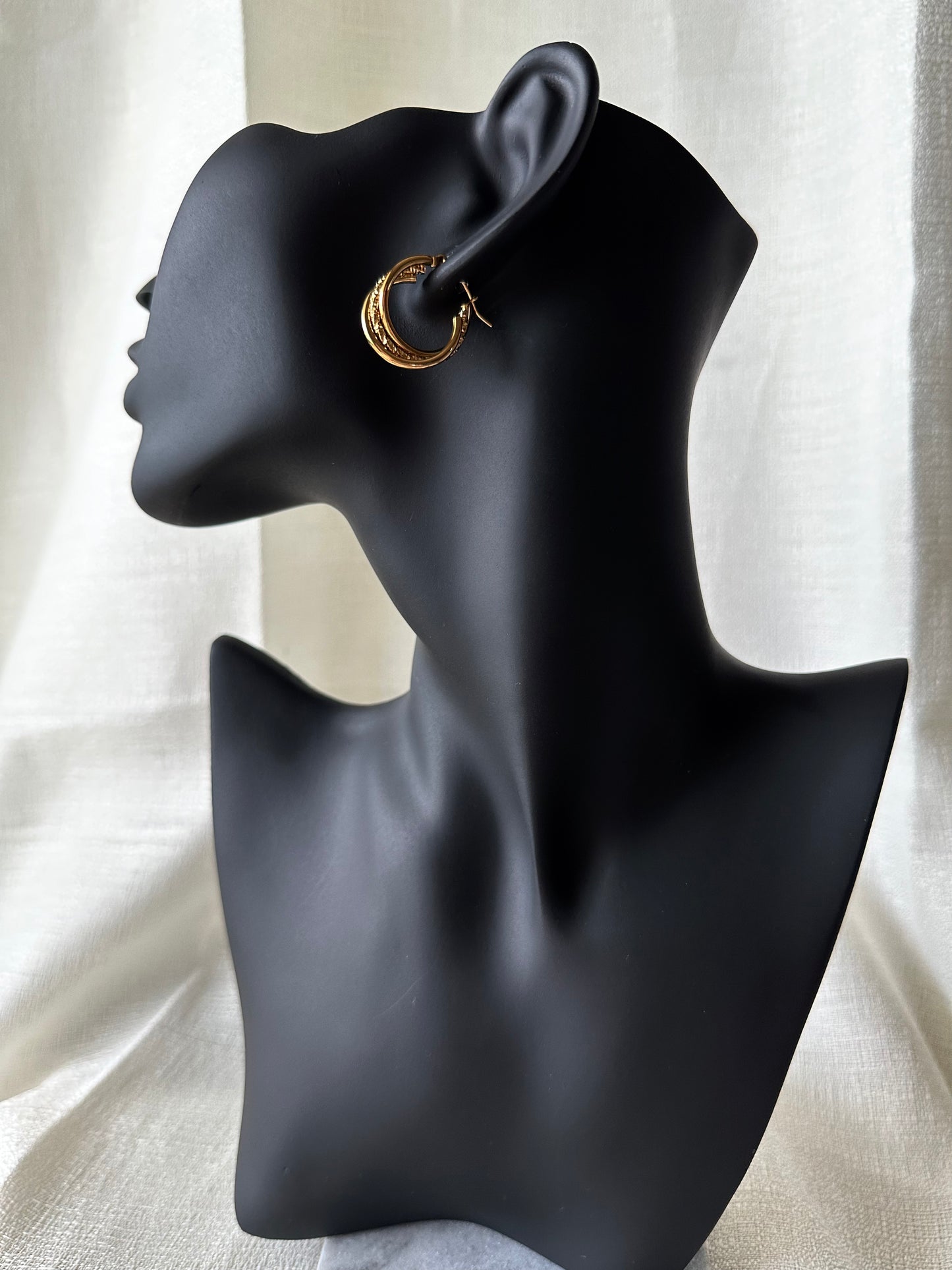 Triple entwine hoop earrings #E0011