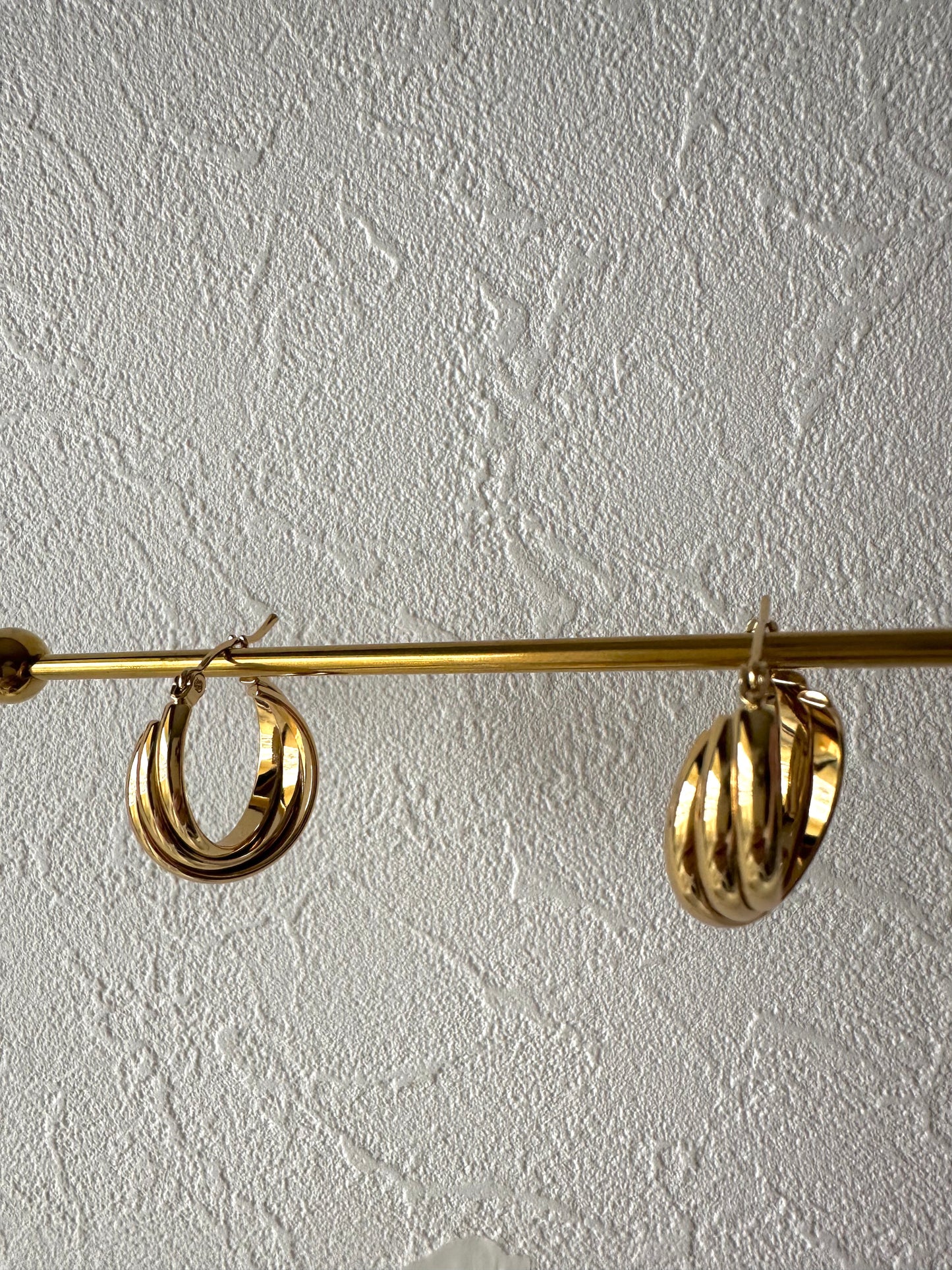 Triple entwine hoop earrings #E0012