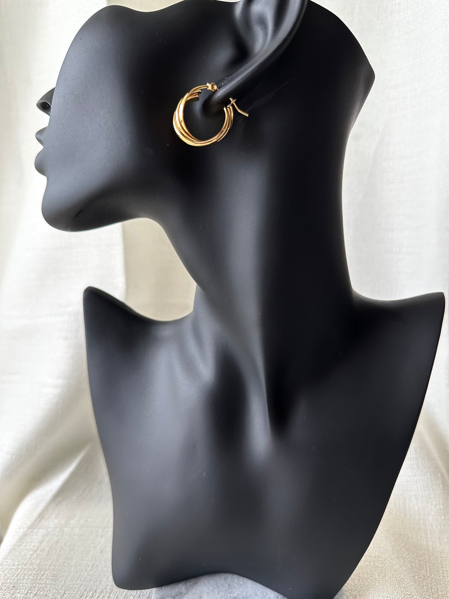 Triple entwine hoop earrings #E0012