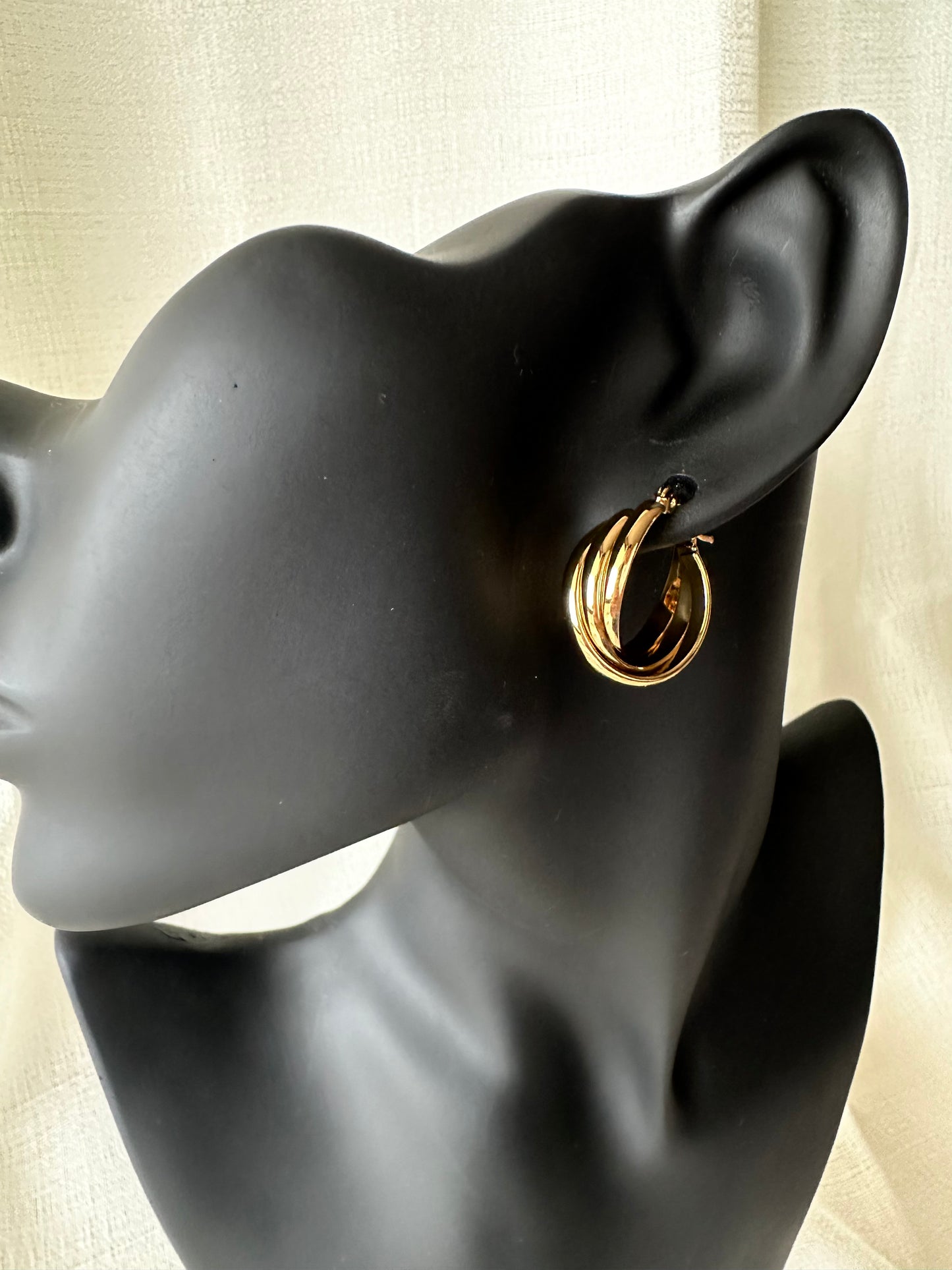 Triple entwine hoop earrings #E0012