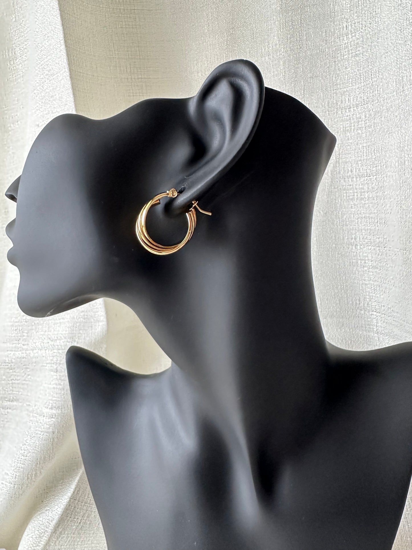 Triple entwine hoop earrings #E0012