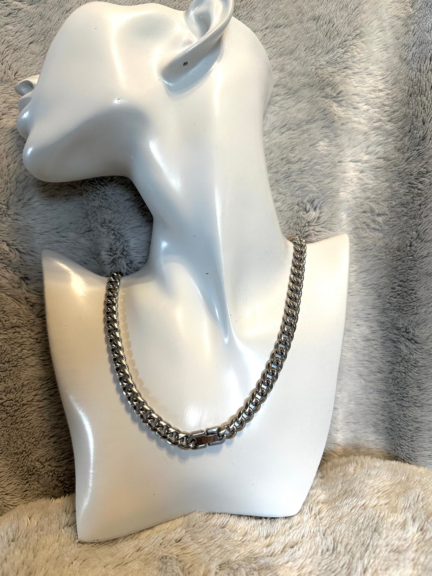 Curb chain necklace Silver  #N0023