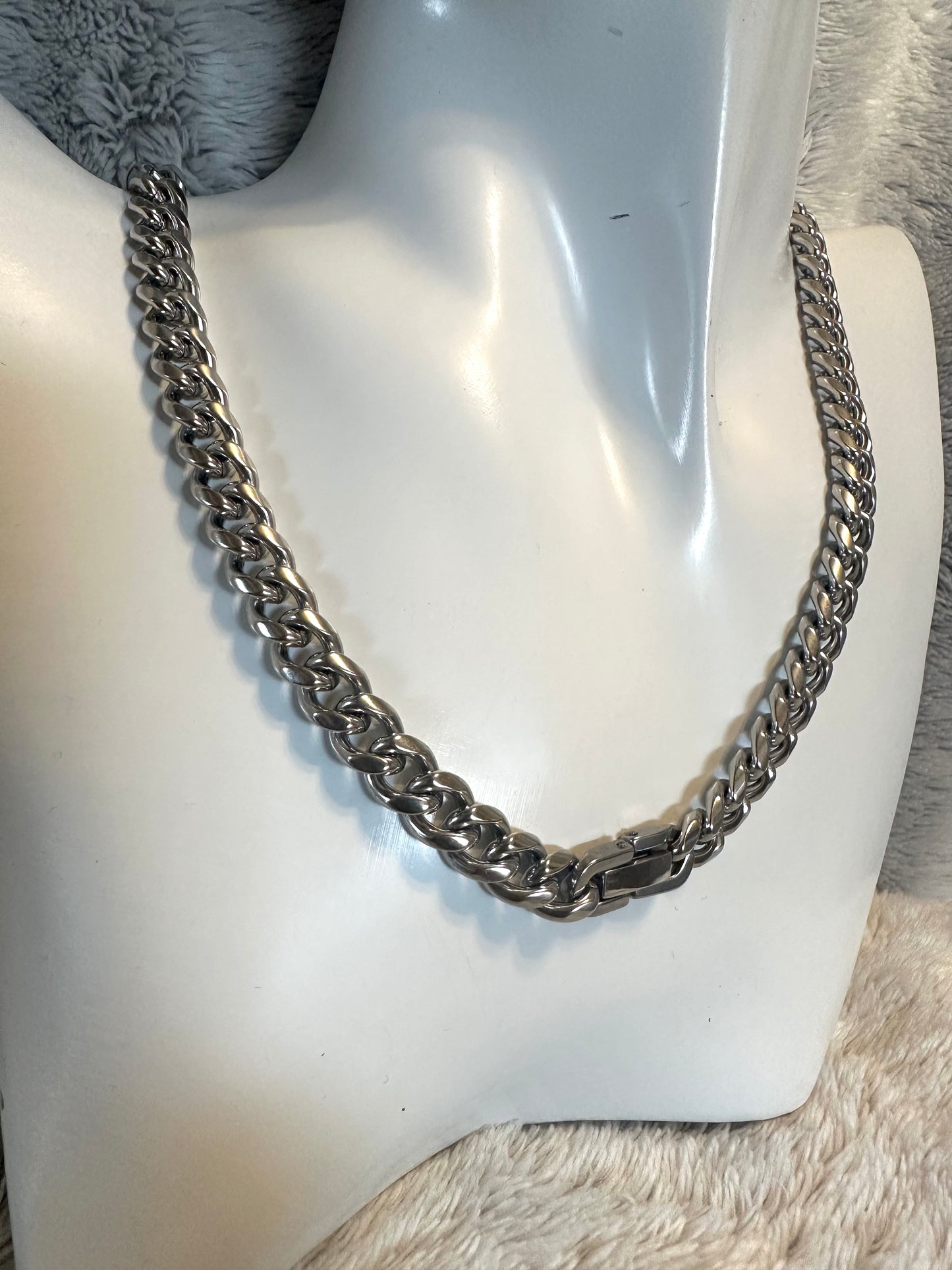 Curb chain necklace Silver  #N0023