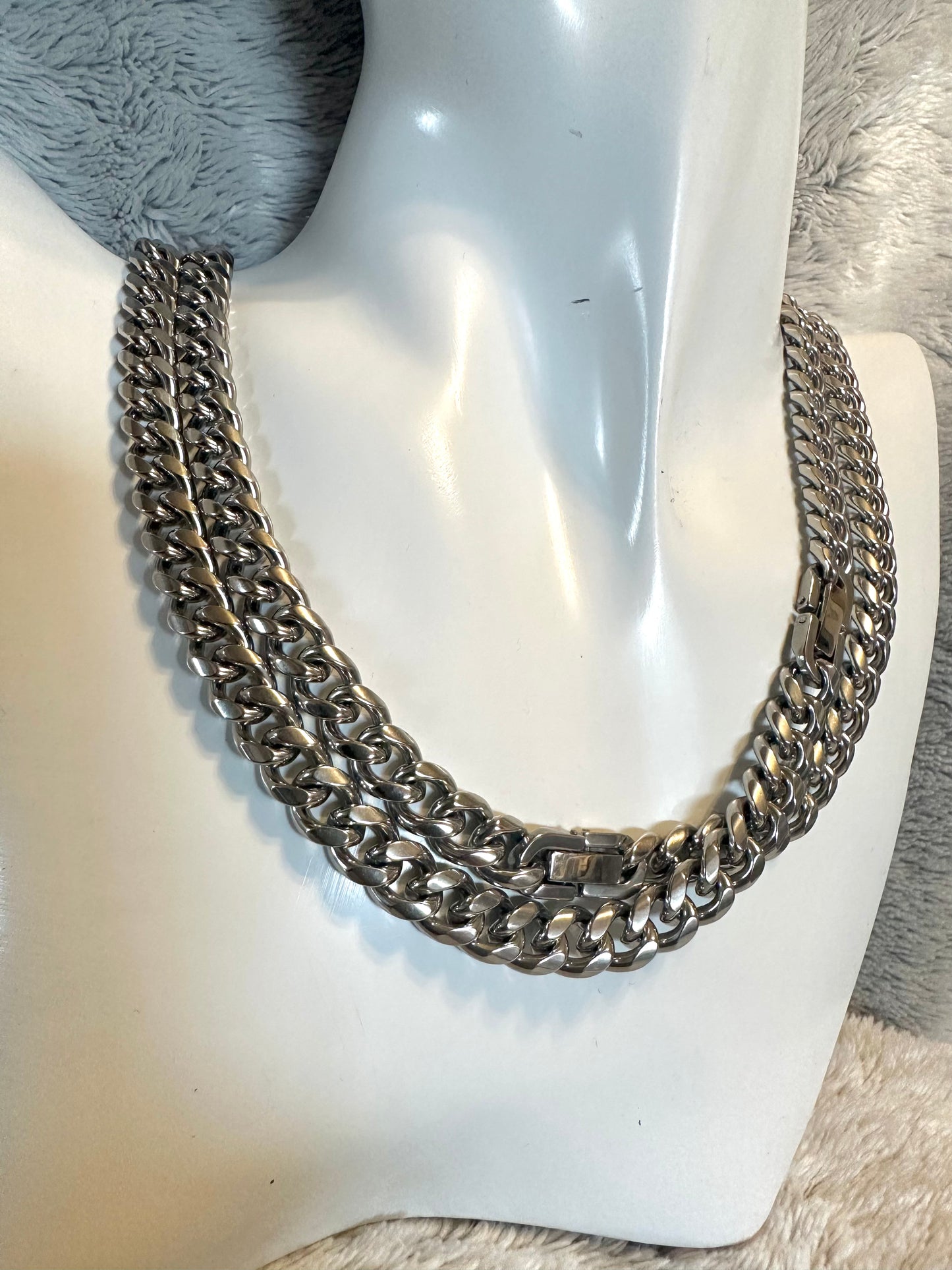 Curb chain necklace Silver  #N0023