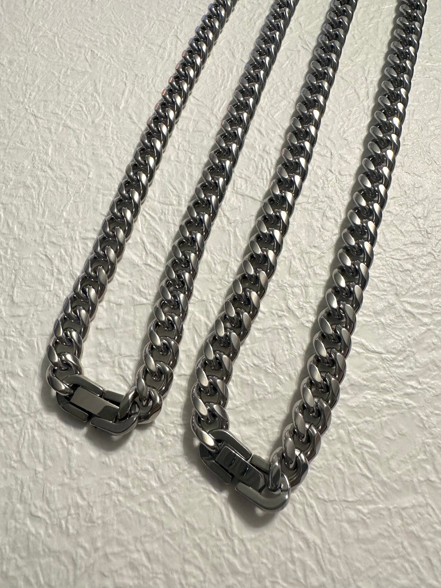 Curb chain necklace Silver  #N0023