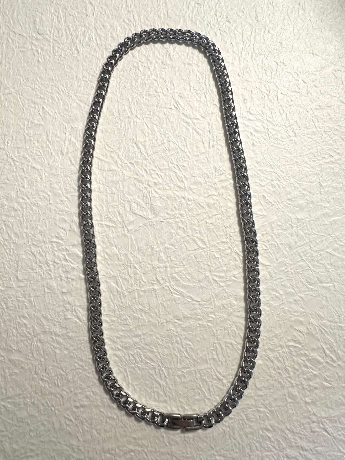 Curb chain necklace Silver  #N0022