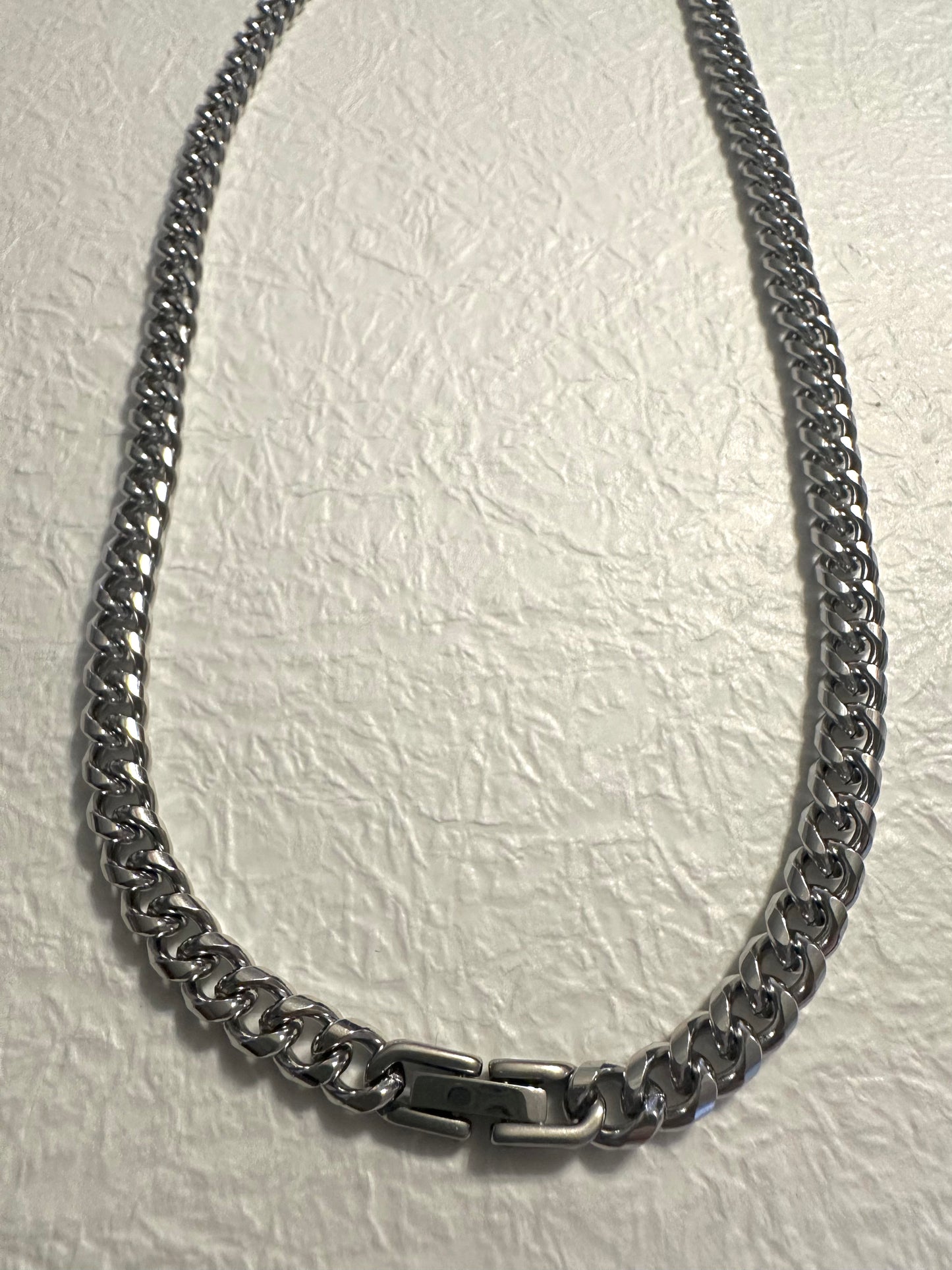 Curb chain necklace Silver  #N0022