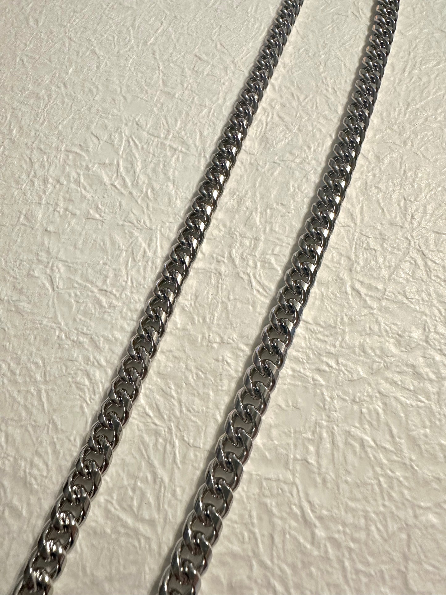 Curb chain necklace Silver  #N0022