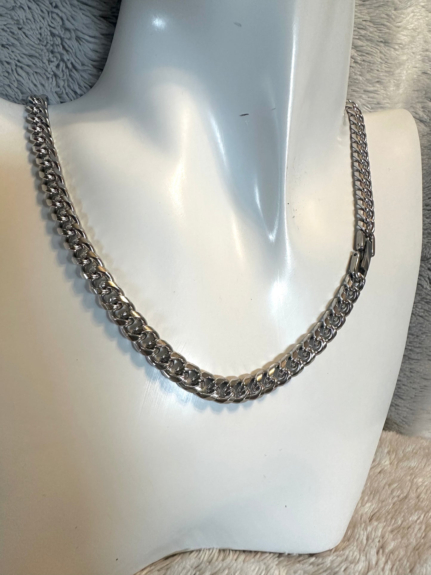 Curb chain necklace Silver  #N0022