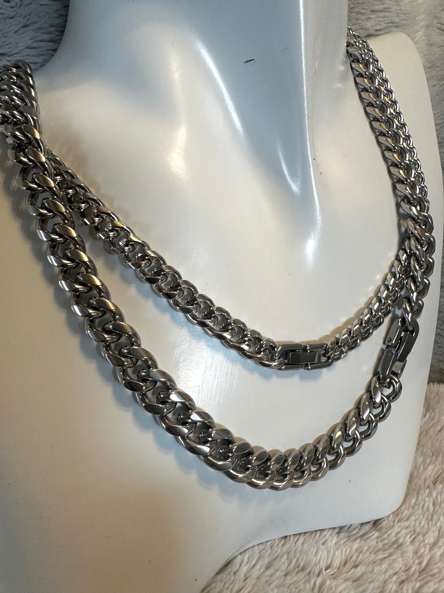 Curb chain necklace Silver  #N0023