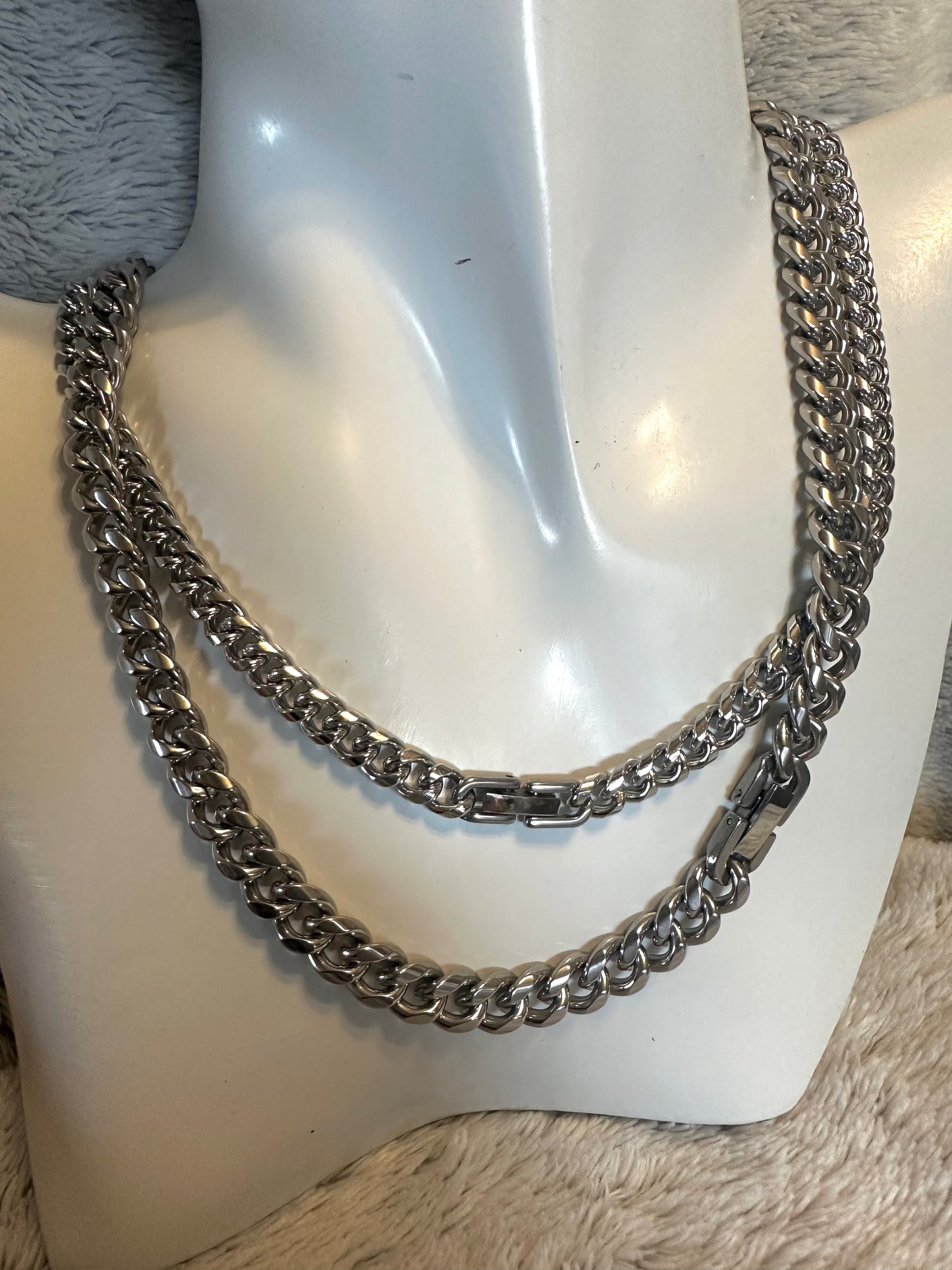 Curb chain necklace Silver  #N0022