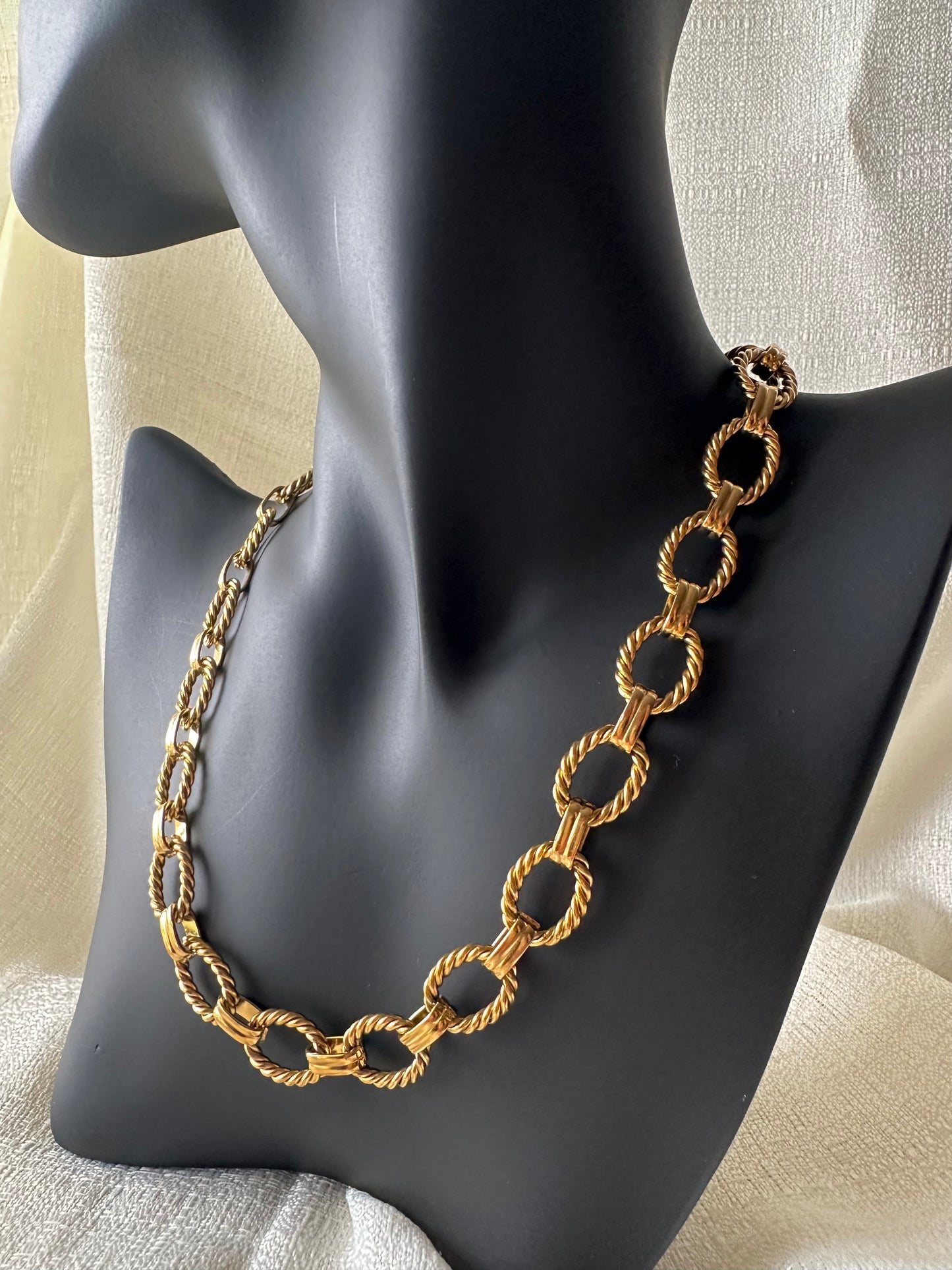 Vintage inspired cable cuff chain choker  #N0019