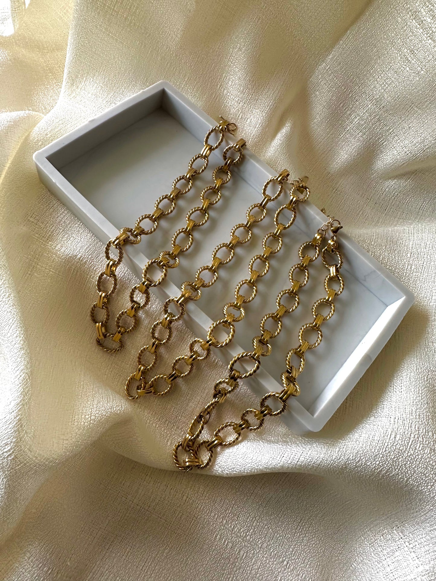 Vintage inspired cable cuff chain choker  #N0019