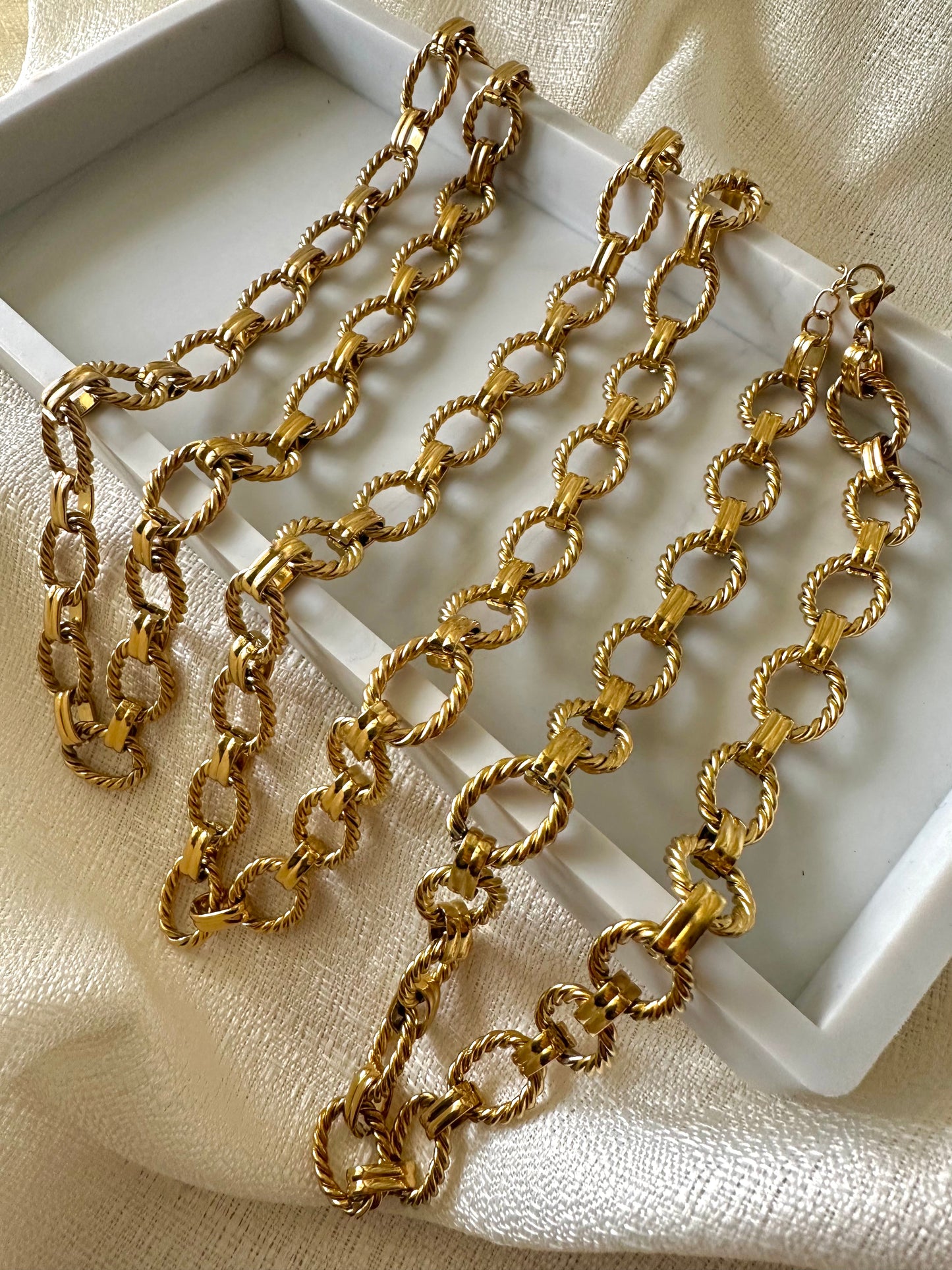 Vintage inspired cable cuff chain choker  #N0019