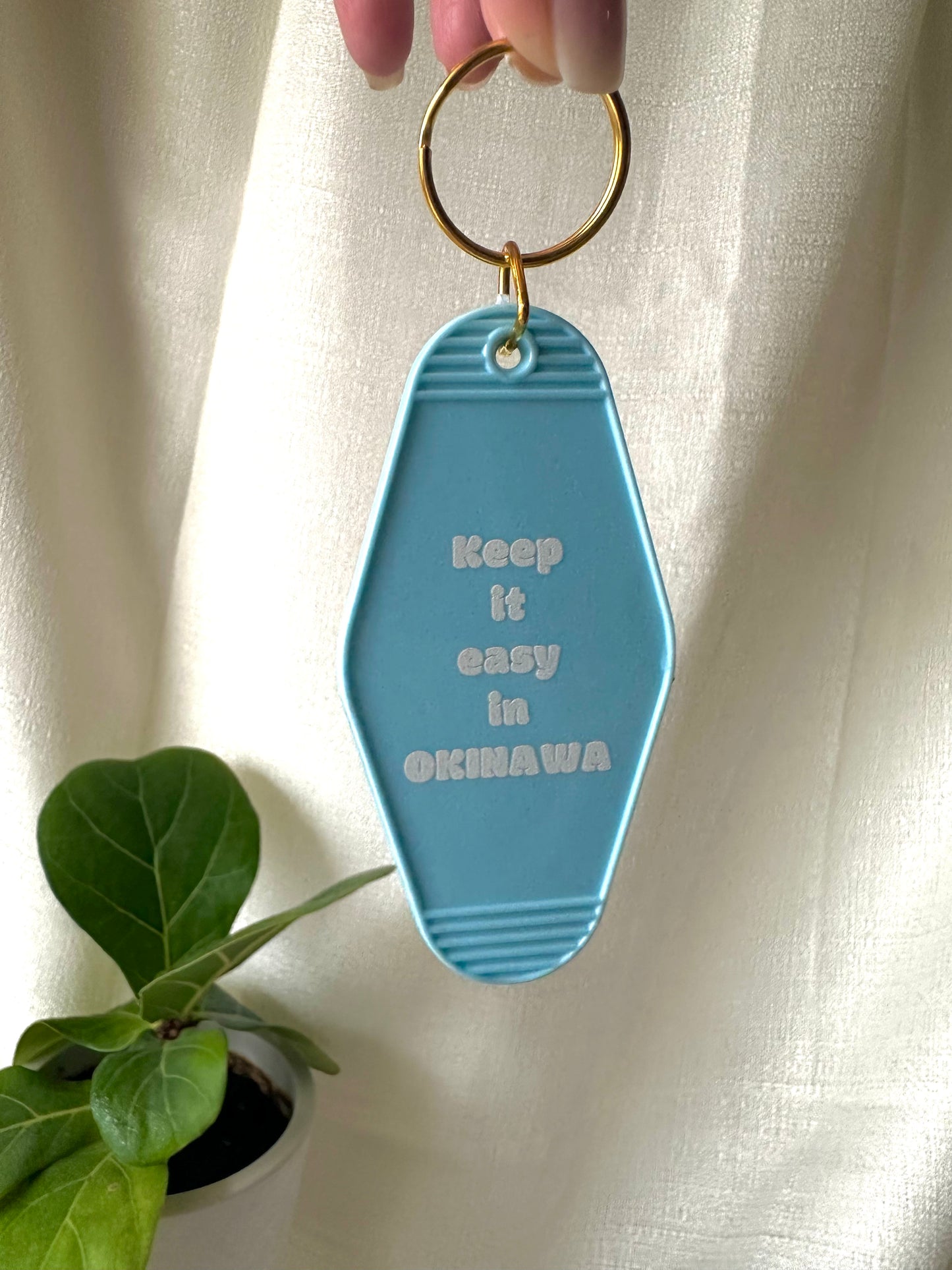 Motel Key Chain -Keep it easy in Okinawa-  #I0003