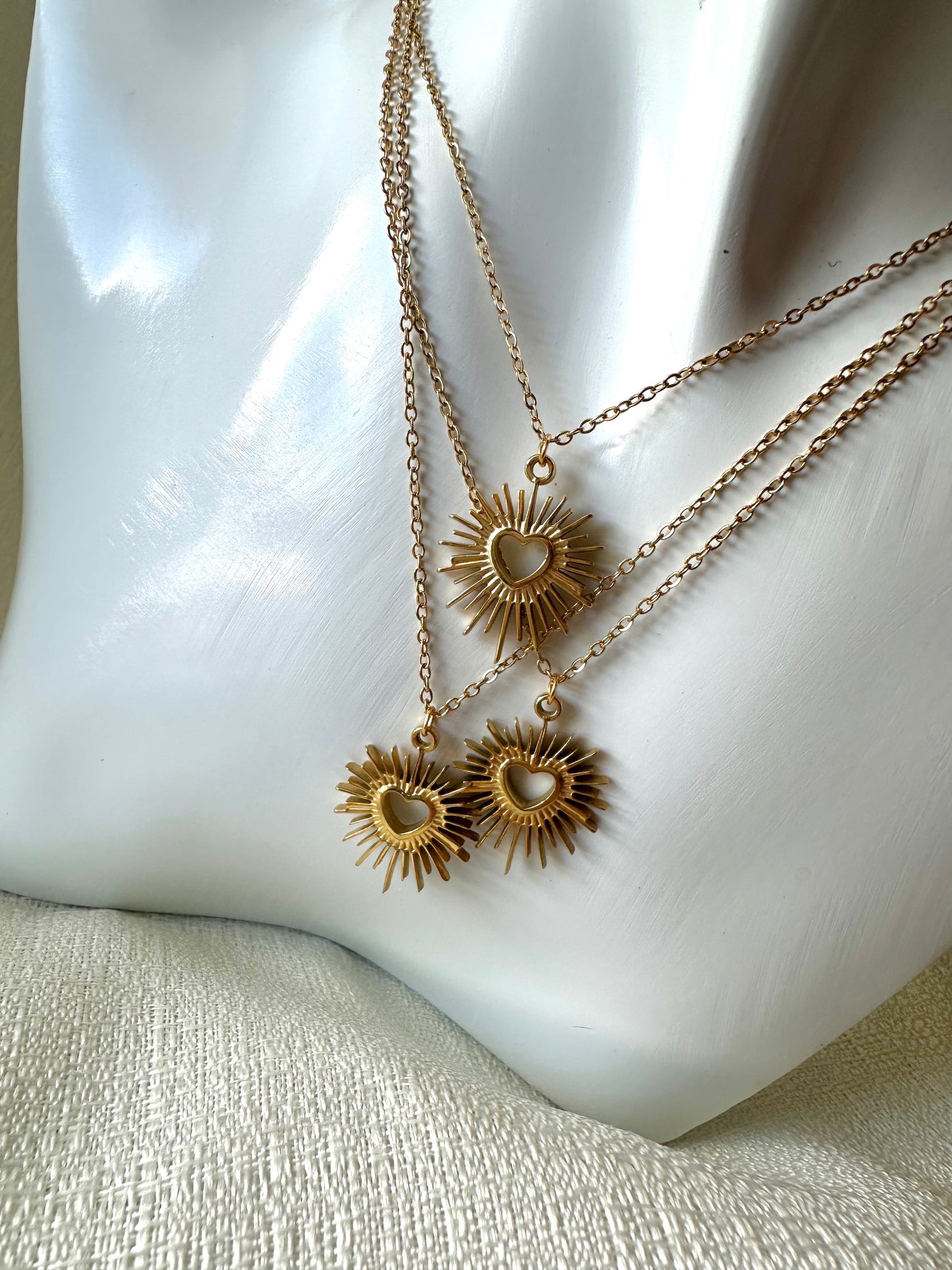 Sun heart necklace  #N0020