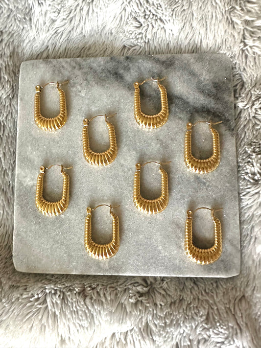 Oval hoop earrings  #E0001