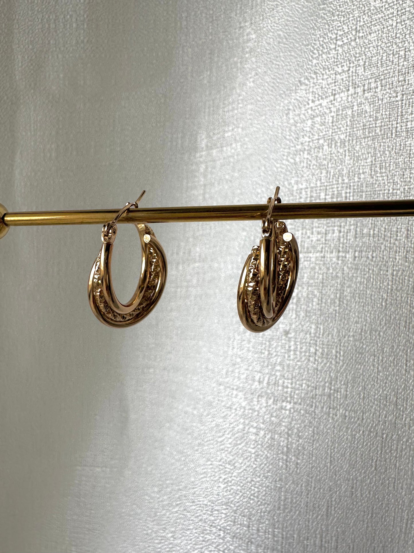 Triple entwine hoop earrings  #E0011